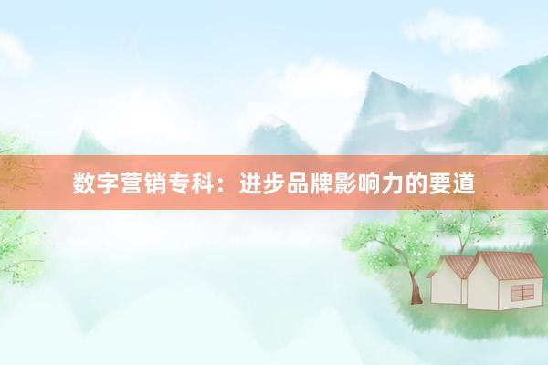 数字营销专科：进步品牌影响力的要道